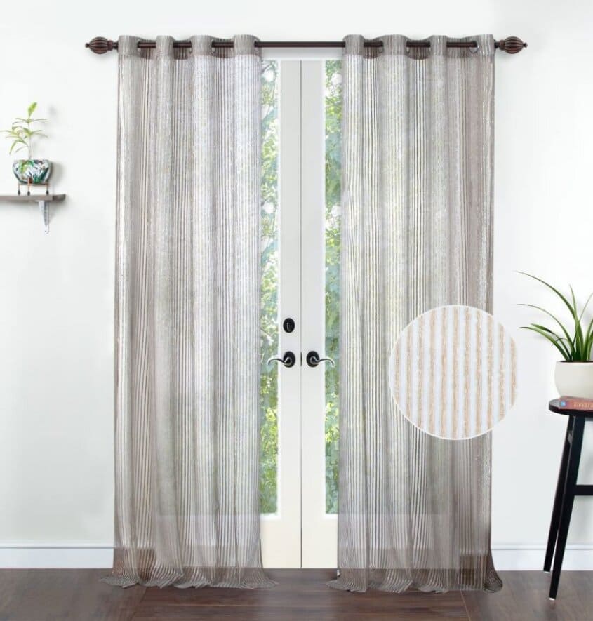 Manufacturer, Exporter, Importer, Supplier, Wholesaler, Retailer, Trader of 228.5 Cms 2N Poy Sheer Curtains for Door Black in New Delhi, Delhi, India.