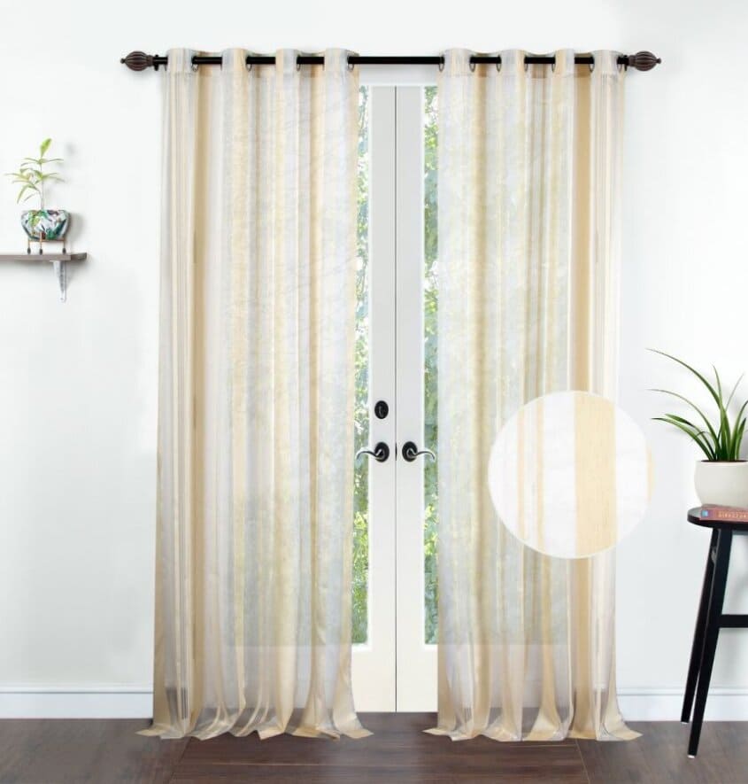 Manufacturer, Exporter, Importer, Supplier, Wholesaler, Retailer, Trader of 228.5 Cms 2N Sheer Curtains for Door Champagne in New Delhi, Delhi, India.