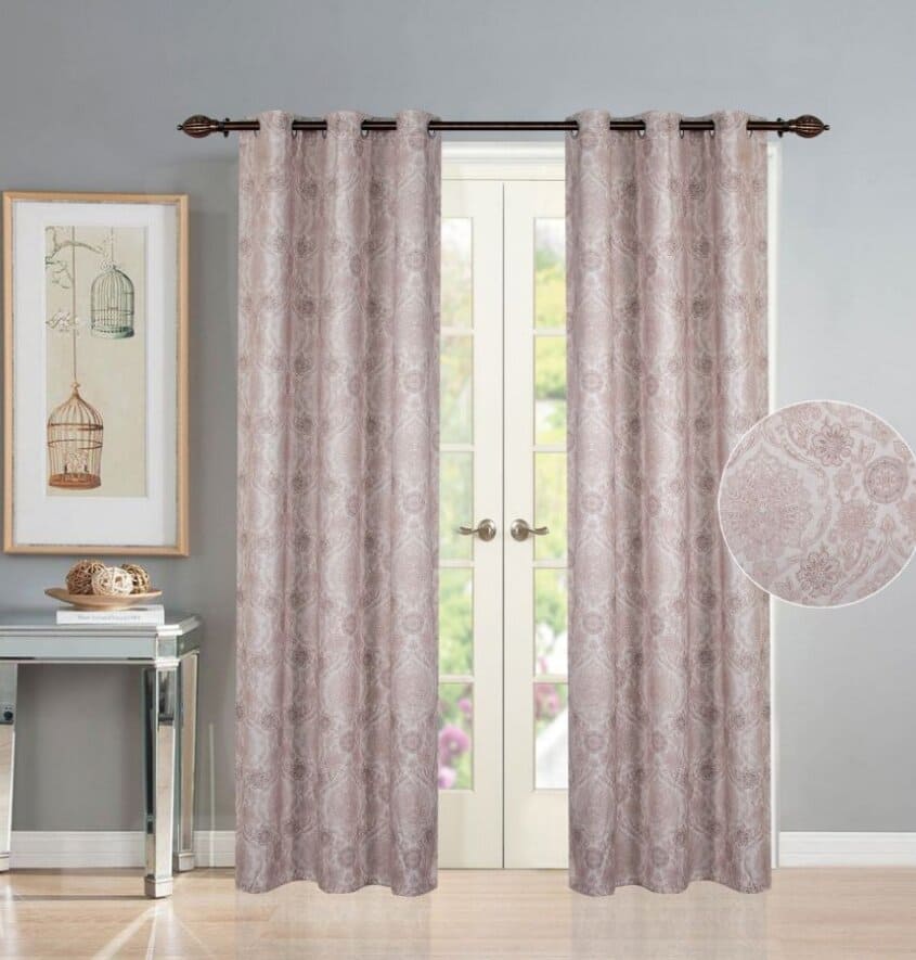 Manufacturer, Exporter, Importer, Supplier, Wholesaler, Retailer, Trader of 7 Feet Damasco Curtain Panels (2N) Moss- 213 cms in New Delhi, Delhi, India.