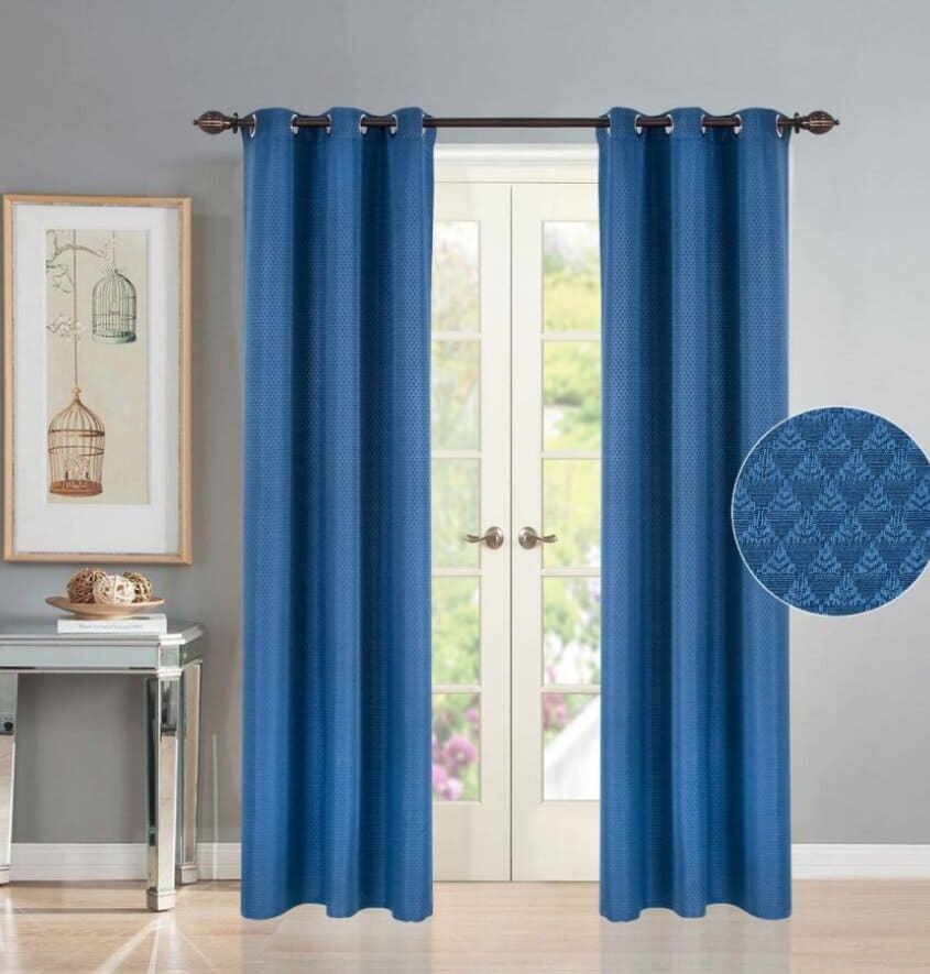 Manufacturer, Exporter, Importer, Supplier, Wholesaler, Retailer, Trader of 7 Feet Dobby Curtain Panels (2N) Navy- 213 Cms in New Delhi, Delhi, India.