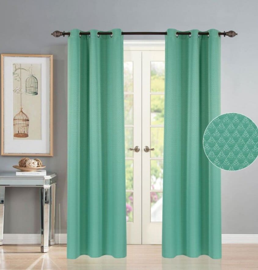 Manufacturer, Exporter, Importer, Supplier, Wholesaler, Retailer, Trader of 7 Feet Dobby Curtain Panels (2N) Ocean Green- 213 Cms in New Delhi, Delhi, India.