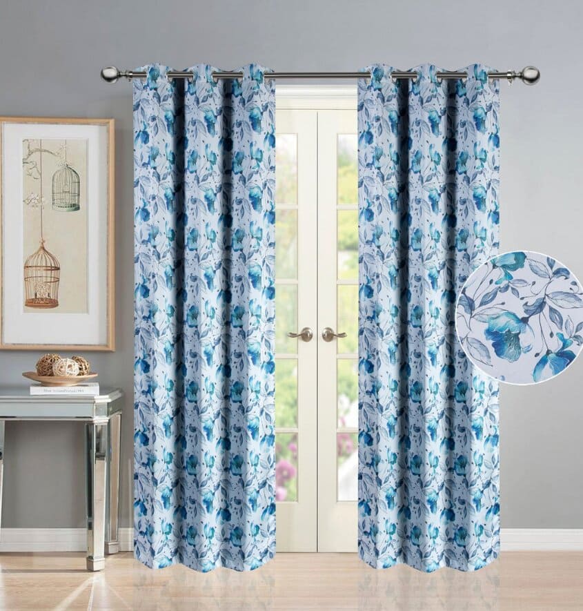 Manufacturer, Exporter, Importer, Supplier, Wholesaler, Retailer, Trader of 7 Feet Frails Curtain Panels (2N) French Blue- 213 Cms in New Delhi, Delhi, India.