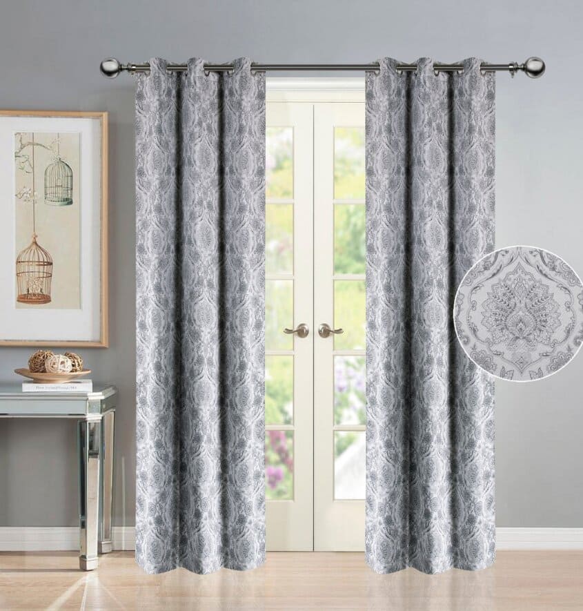 Manufacturer, Exporter, Importer, Supplier, Wholesaler, Retailer, Trader of Damasco Curtain Panels (2N) Dim Grey- 213 Cms in New Delhi, Delhi, India.