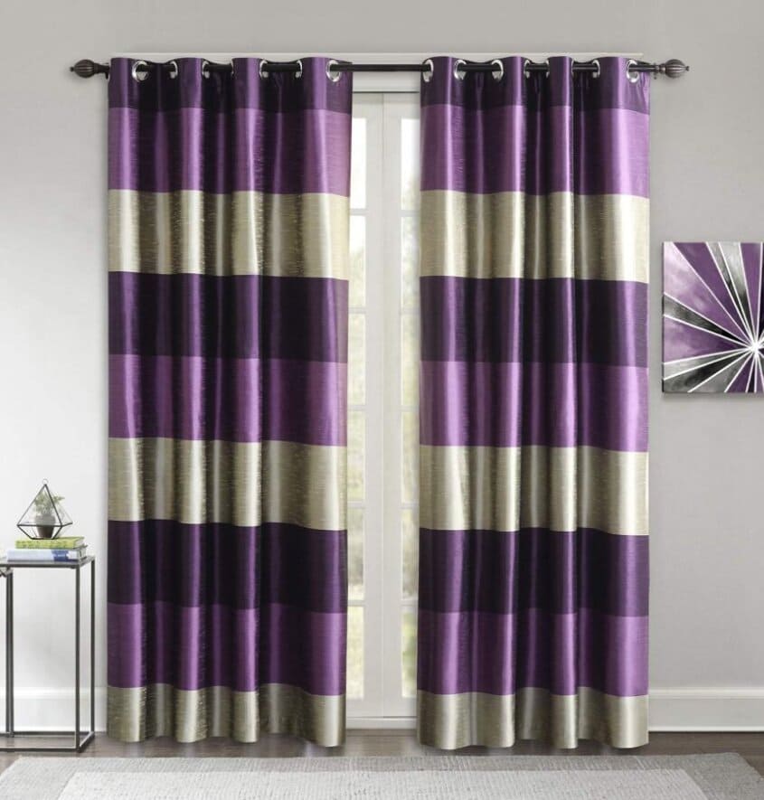 Manufacturer, Exporter, Importer, Supplier, Wholesaler, Retailer, Trader of Deco Window 2 Piece Silk Route Blackout Eyelet Polyester Window Curtain - 152 cms Purple in New Delhi, Delhi, India.