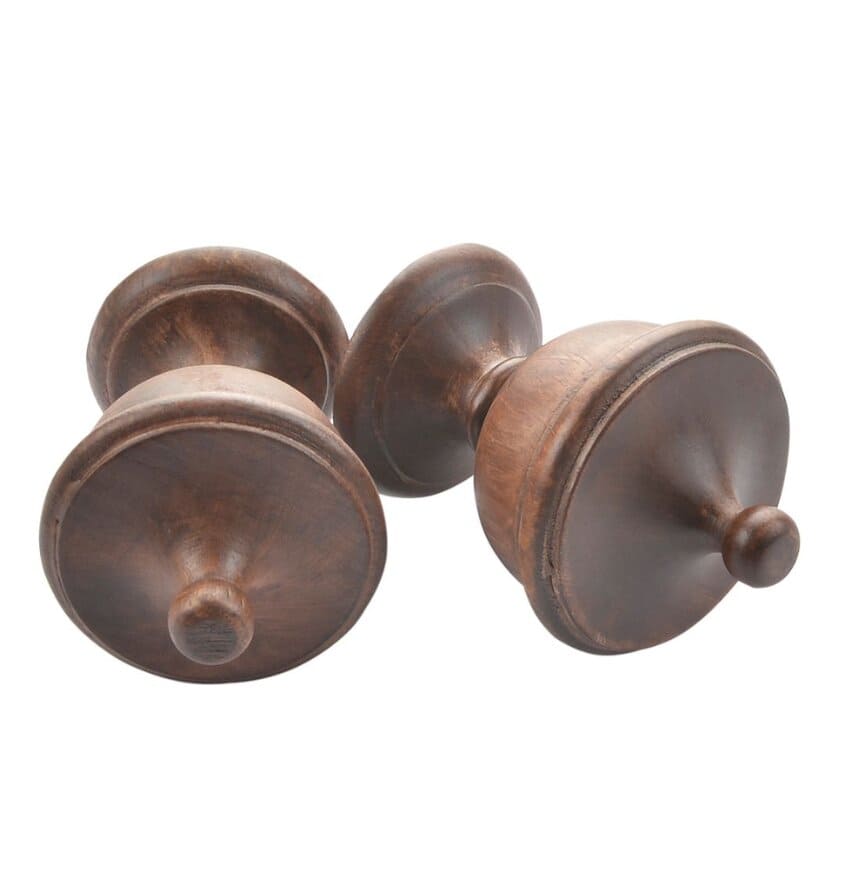 Manufacturer, Exporter, Importer, Supplier, Wholesaler, Retailer, Trader of Wooden Ball-Embossed Maple Finial (Set of 2) in New Delhi, Delhi, India.