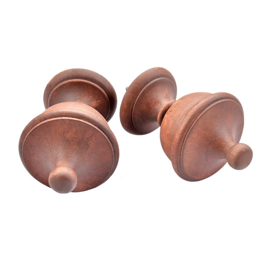 Manufacturer, Exporter, Importer, Supplier, Wholesaler, Retailer, Trader of Wooden Urn-Embossed Walnut Finial (Set of 2) in New Delhi, Delhi, India.